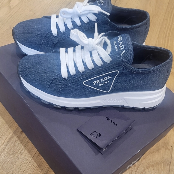 Like new Prada Women's Denim Sneakers - Picture 2 of 10